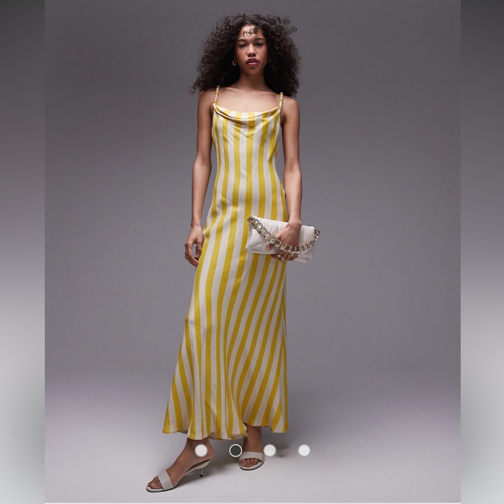 TopShop, Yellow and White Striped Maxi Dress